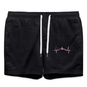 Washington D.C. Skyline Heartbeat USA East Coast - Swim Trunks - black - Front - AI Model Male 185 light (185cm)