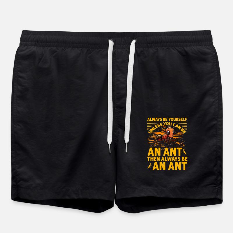 Ameise lustiger Spruch - Badeshorts - Schwarz