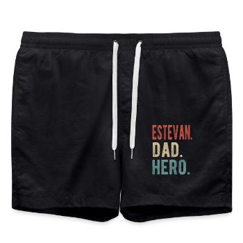 Estevan Dad Hero - Swim Trunks - black - Front - AI Model Male 185 light (185cm)