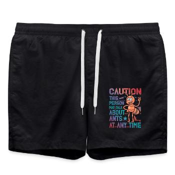 Attention la personne peut parler de fourmis à tout moment - Short de bain - noir - Devant - AI Model Male 185 light (185cm)
