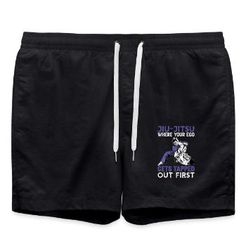 Jiu-Jitsu where you Ego gets tapped out first - Badeshorts - Schwarz - Vorne - AI Model Male 185 light (185cm)