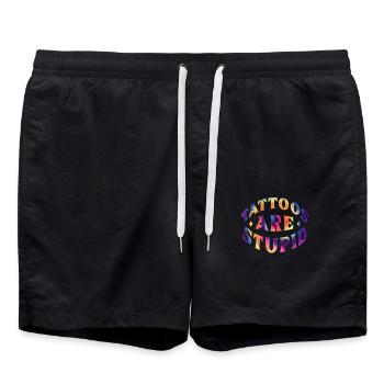 Les tatouages sont stupides - Short de bain - noir - Devant - AI Model Male 185 light (185cm)