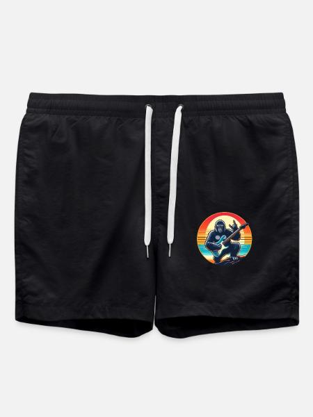 Melodischer Abend: Gorilla-Gitarrist im Sunset - Badeshorts - Schwarz