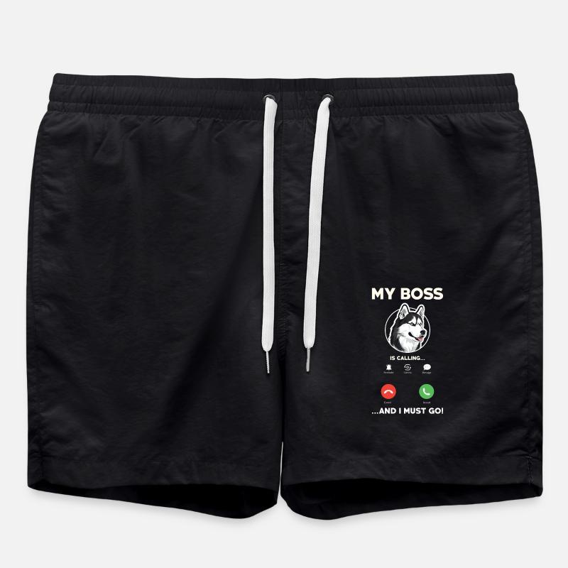 Siberian Husky - Swim Trunks - black