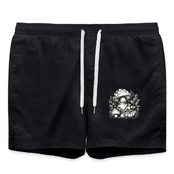 Cottagecore Esthétique Vintage Nature Forêt - Short de bain - noir - Devant - AI Model Male 185 light (185cm)
