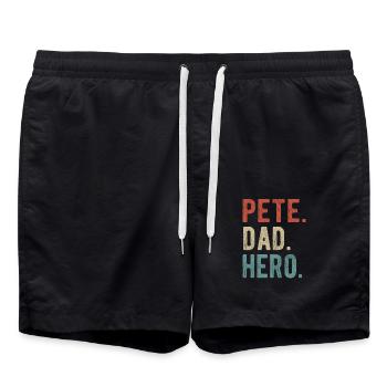 Pete Dad Held - Badeshorts - Schwarz - Vorne - AI Model Male 185 light (185cm)