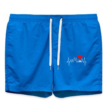 Kiel Skyline Heartbeat Fan Heart Love Love Kieler - Swim Trunks - cobalt blue - Front