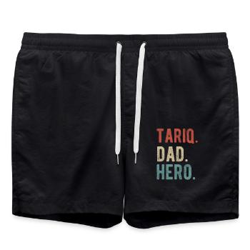 Tariq Dad Hero - Swim Trunks - black - Front - AI Model Male 185 light (185cm)