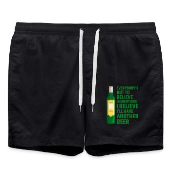 Everybody's got to believe in something Beer - Swim Trunks - black - Front - AI Model Male 185 light (185cm)
