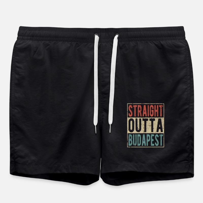 Straight outta Budapest - Swim Trunks - black