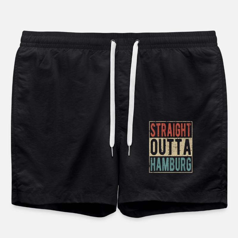 Straight outta Hamburg - Swim Trunks - black