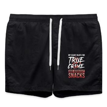 True Crime süchtig nach Verbrechen - Badeshorts - Schwarz - Vorne - AI Model Male 185 light (185cm)