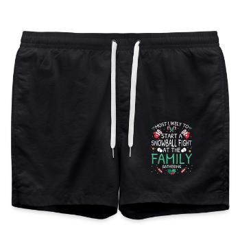 Most Likely To Christmas - Swim Trunks - black - Front - AI Model Male 185 light (185cm)