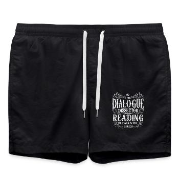 Dialogue Dissector for Film Script - Swim Trunks - black - Front - AI Model Male 185 light (185cm)