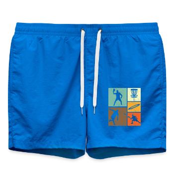 Disc Golf Retro Vintage Design für Discgolfer - Badeshorts - Cobalt blue - Vorne