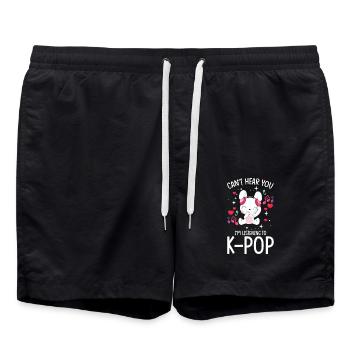 Je ne t’entends pas, j’écoute de la K-Pop - Short de bain - noir - Devant - AI Model Male 185 light (185cm)