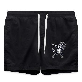 Cool Zebra Dabbing Dance Move Zebra - Swim Trunks - black - Front - AI Model Male 185 light (185cm)