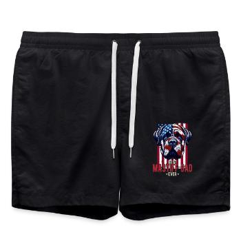 Mastiff papa patriotique USA drapeau Design - Short de bain - noir - Devant - AI Model Male 185 light (185cm)