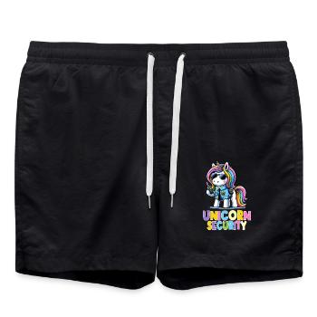 Licorne Arc-en-ciel Licorne mignonne Sécurité - Short de bain - noir - Devant - AI Model Male 185 light (185cm)