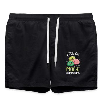 Kawaii Mochi und Dreams Japanischer Dessertliebhaber - Badeshorts - Schwarz - Vorne - AI Model Male 185 light (185cm)