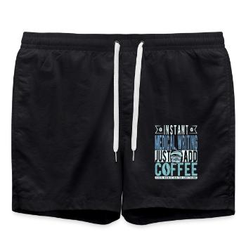 Medizinisches Instant-Schreiben Fügen Sie einfach Kaffee hinzu - Badeshorts - Schwarz - Vorne - AI Model Male 185 light (185cm)