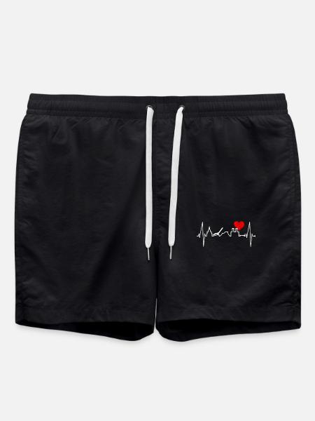 Oslo Skyline Heartbeat Norvège Amour J’aime Oslo - Short de bain - noir