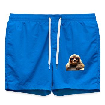 Sloth, Morning Grouch, Loafer, Cute Sloths - Swim Trunks - cobalt blue - Front
