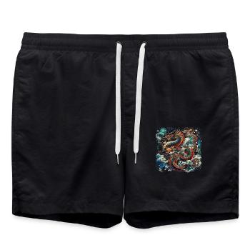 Drache Chinesisches Tierkreiszeichen - Badeshorts - Schwarz - Vorne - AI Model Male 185 light (185cm)