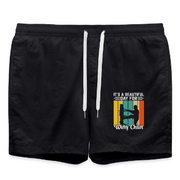 It's a beautiful day for Wing Chun - Swim Trunks - black - Front - AI Model Male 185 light (185cm)
