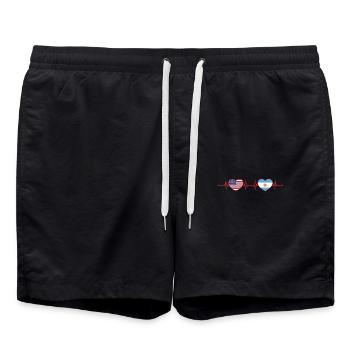 USA Argentinien Herzschlag Amerikanisch Argentinisch - Badeshorts - Schwarz - Vorne - AI Model Male 185 light (185cm)