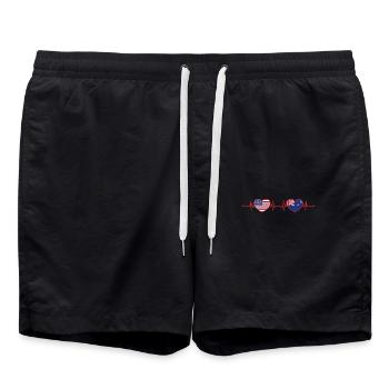 États-Unis Nouvelle-Zélande Heartbeat Américain Néo-Zélandais - Short de bain - noir - Devant - AI Model Male 185 light (185cm)