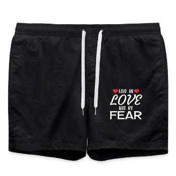 Vivre par l’amour et non par la peur - citation d’amour romantique - Short de bain - noir - Devant - AI Model Male 185 light (185cm)