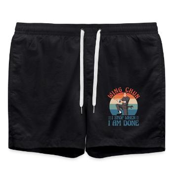 Wing Chun : j’arrête quand j’ai fini - Short de bain - noir - Devant - AI Model Male 185 light (185cm)