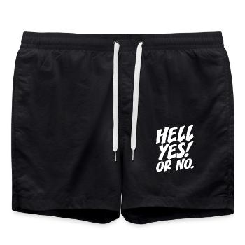 Hell Yes Or No Hustle Training Fitness Say No - Swim Trunks - black - Front - AI Model Male 185 light (185cm)