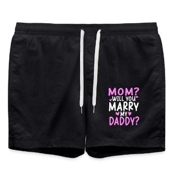 Maman veux-tu te réjouir mon papa - Short de bain - noir - Devant - AI Model Male 185 light (185cm)