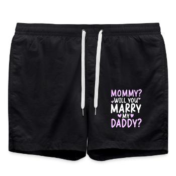 Mama Willst du meinen Papa verehren - Badeshorts - Schwarz - Vorne - AI Model Male 185 light (185cm)
