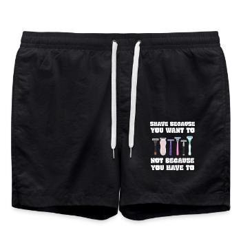 Rasez-vous parce que vous le voulez, pas parce que vous devez le faire - Short de bain - noir - Devant - AI Model Male 185 light (185cm)