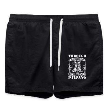 Einsatzentfernung Militärischer Einsatzgegenstand - Badeshorts - Schwarz - Vorne - AI Model Male 185 light (185cm)