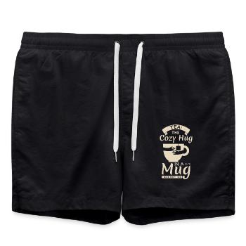 Tea Lover Funny Tea Pun - Swim Trunks - black - Front - AI Model Male 185 light (185cm)