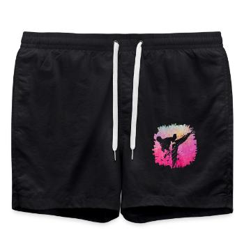 Taekwondo - Badeshorts - Schwarz - Vorne - AI Model Male 185 light (185cm)