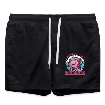 I just really like Axolotls ok? - Swim Trunks - black - Front - AI Model Male 185 light (185cm)
