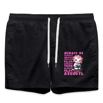 Axolotl Funny Quote - Swim Trunks - black - Front - AI Model Male 185 light (185cm)