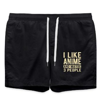 Dicton d’anime - Short de bain - noir - Devant - AI Model Male 185 light (185cm)