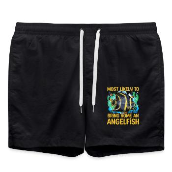 Most likely to bring home an Angelfish - Swim Trunks - black - Front - AI Model Male 185 light (185cm)