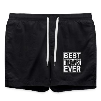 Meilleur thérapeute de tous les temps thérapeute cadeau - Short de bain - noir - Devant - AI Model Male 185 light (185cm)