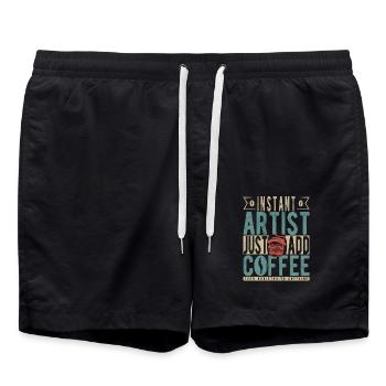 Artiste instantané Il suffit d’ajouter du café - Short de bain - noir - Devant - AI Model Male 185 light (185cm)