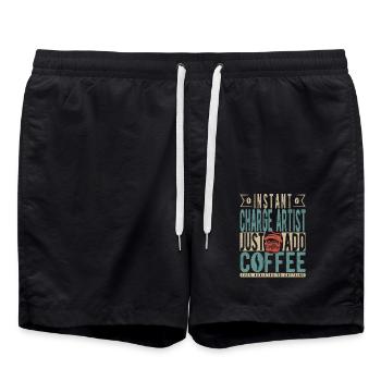 Instant Charge Artist Just Add Coffee - Swim Trunks - black - Front - AI Model Male 185 light (185cm)