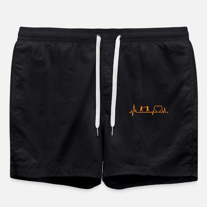 Boxing Heartbeat - Swim Trunks - black