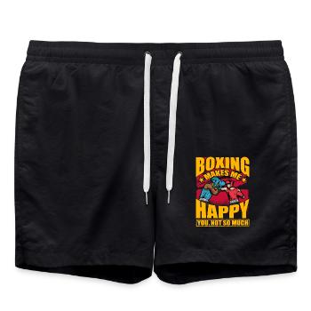 La boxe me rend heureux pas tant que ça - Short de bain - noir - Devant - AI Model Male 185 light (185cm)
