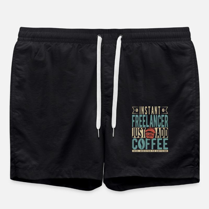 Instant Freelancer Just Add Coffee - Swim Trunks - black